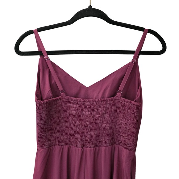 Halara Flowy Maxi Dress Womens Small Amaranth V Neck Sleeveless Hi Low Party - Picture 5 of 7